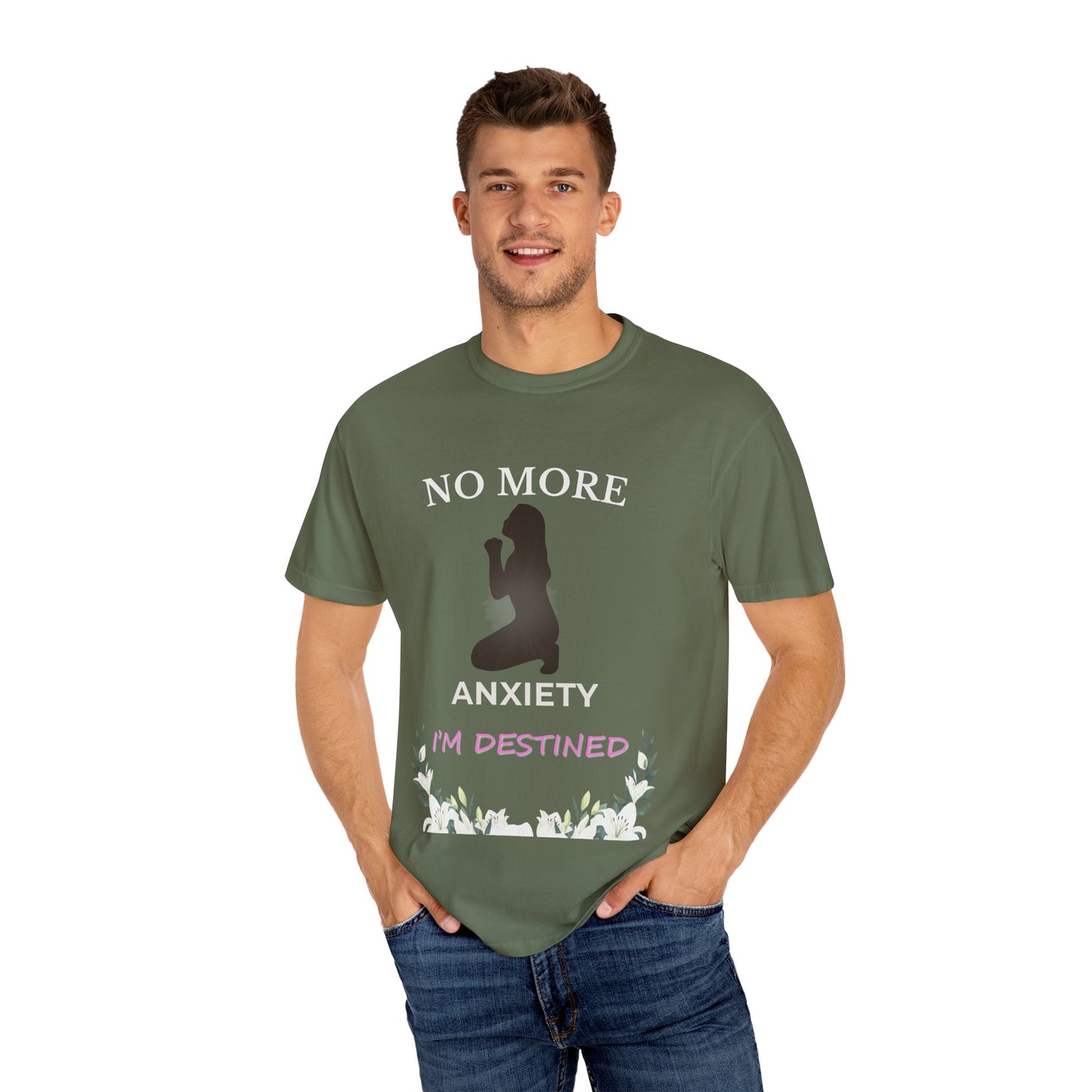 Inspirational Unisex T-shirt with Floral Design, Anxiety Gift, Motivational Tee, Self-Care Apparel, Relaxed Fit T-Shirt