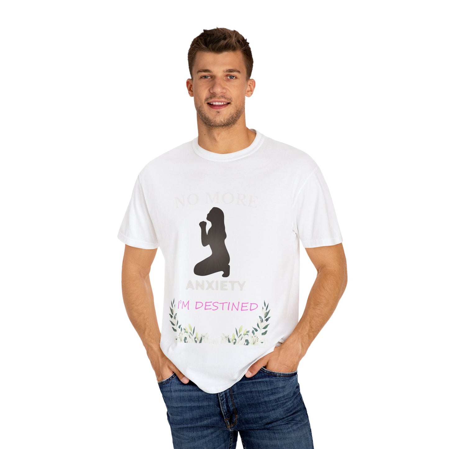 Inspirational Unisex T-shirt with Floral Design, Anxiety Gift, Motivational Tee, Self-Care Apparel, Relaxed Fit T-Shirt